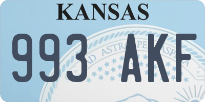 KS license plate 993AKF