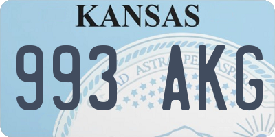 KS license plate 993AKG