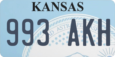 KS license plate 993AKH