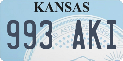 KS license plate 993AKI
