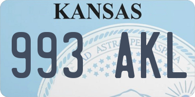 KS license plate 993AKL