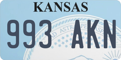 KS license plate 993AKN