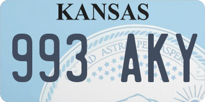 KS license plate 993AKY