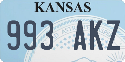KS license plate 993AKZ