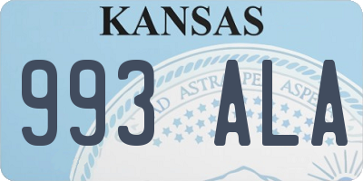 KS license plate 993ALA