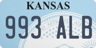 KS license plate 993ALB