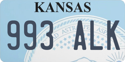 KS license plate 993ALK