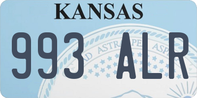 KS license plate 993ALR