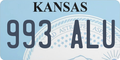 KS license plate 993ALU