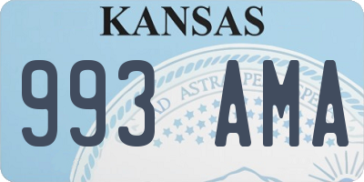 KS license plate 993AMA
