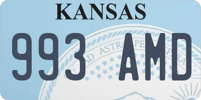 KS license plate 993AMD