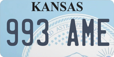 KS license plate 993AME