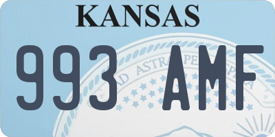 KS license plate 993AMF