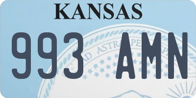 KS license plate 993AMN
