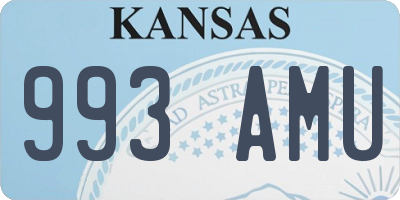 KS license plate 993AMU