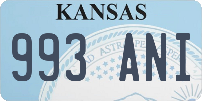KS license plate 993ANI