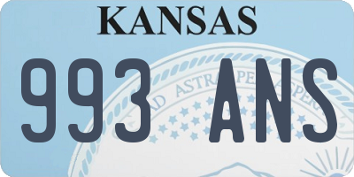 KS license plate 993ANS