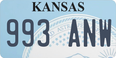 KS license plate 993ANW