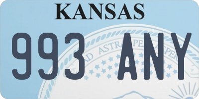 KS license plate 993ANY