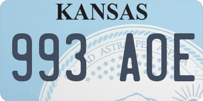 KS license plate 993AOE