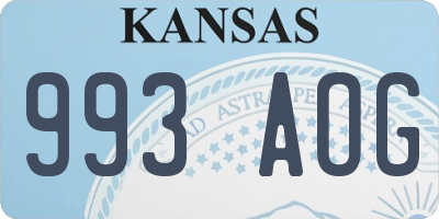 KS license plate 993AOG