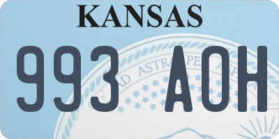 KS license plate 993AOH