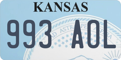 KS license plate 993AOL