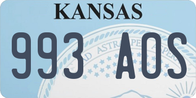 KS license plate 993AOS