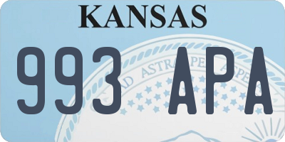 KS license plate 993APA