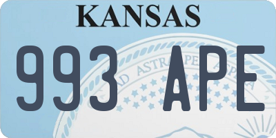 KS license plate 993APE