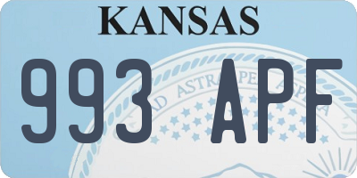KS license plate 993APF