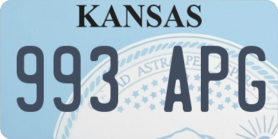 KS license plate 993APG