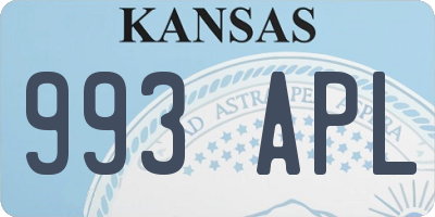 KS license plate 993APL
