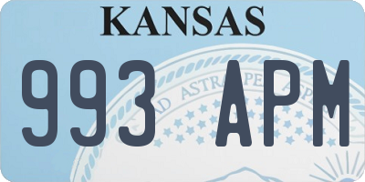 KS license plate 993APM