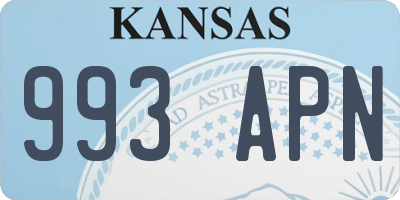 KS license plate 993APN
