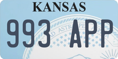 KS license plate 993APP