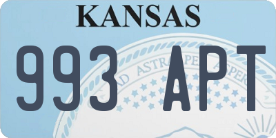 KS license plate 993APT