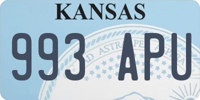 KS license plate 993APU