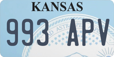 KS license plate 993APV