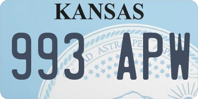 KS license plate 993APW