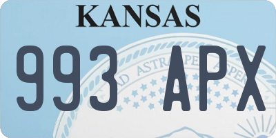 KS license plate 993APX