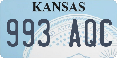 KS license plate 993AQC