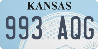 KS license plate 993AQG