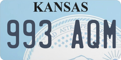 KS license plate 993AQM