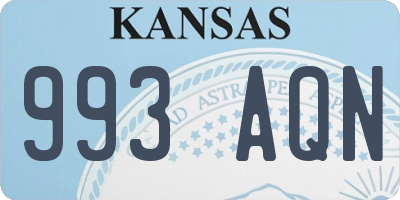 KS license plate 993AQN
