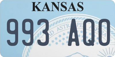 KS license plate 993AQO