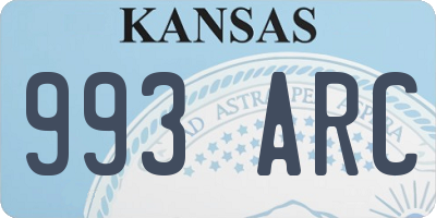 KS license plate 993ARC