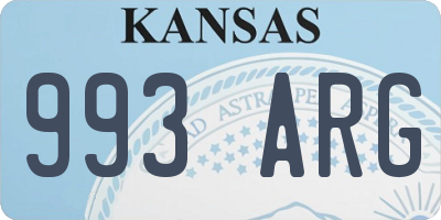 KS license plate 993ARG