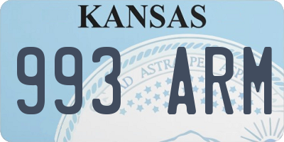 KS license plate 993ARM