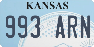 KS license plate 993ARN